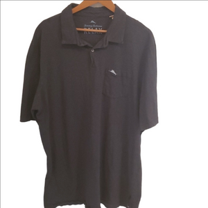 Tommy Bahama Black Polo Shirt with Embroidered Logo
